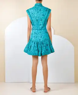 Zimmerman Lulu Aline Mini Dress Jade Floral Size 1 / Au 10 for rent on The Volte - image 2