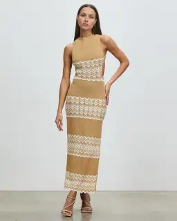 Lover Oslo Maxi Dress Brown Size 6 for rent on The Volte - image 1