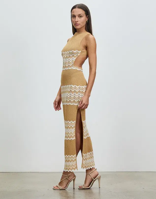 Lover Oslo Maxi Dress Brown Size 6 for rent on The Volte - main image