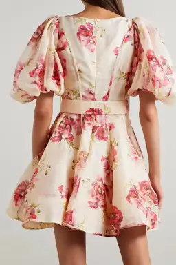 Zimmermann High Tide Puff Sleeve Mini Dress Floral Size 0/AU 8 for rent on The Volte - image 2