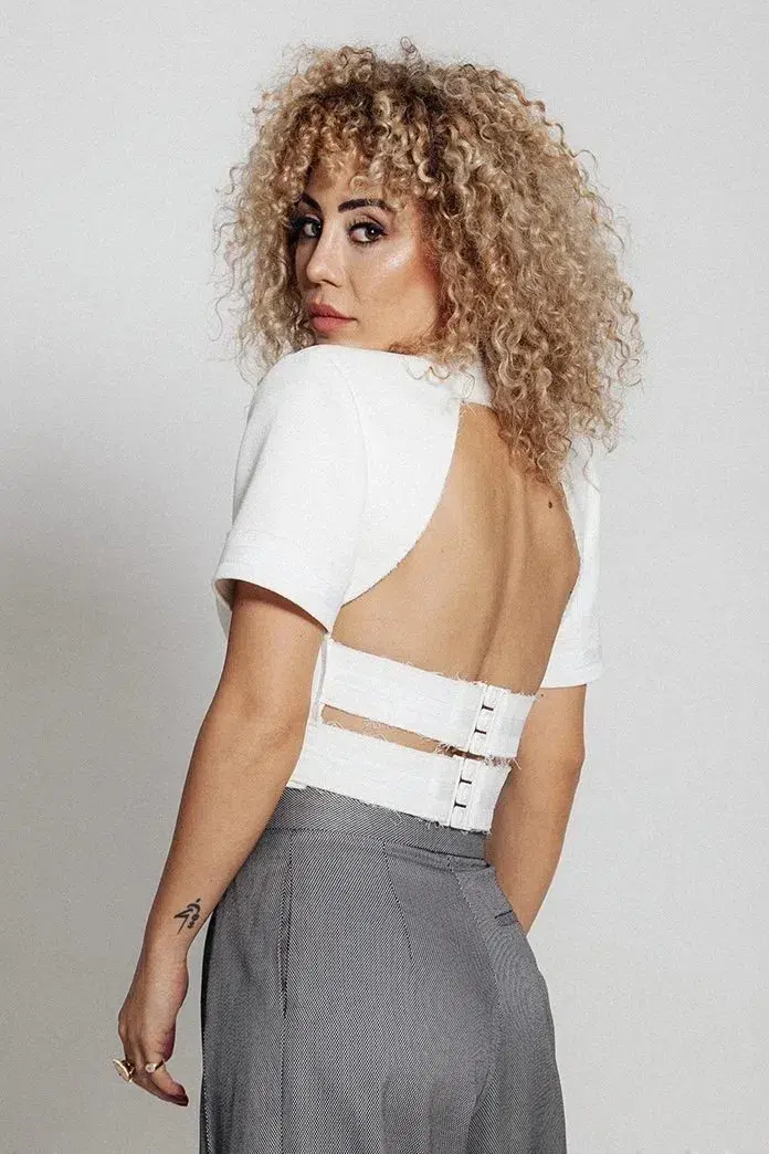 Lillian Khallouf Kamal Top White Size 8 - Image 2