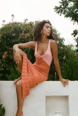 Andean Collective Tamika Dress Coral Block Size XS / AU 6 for rent on The Volte - image 6