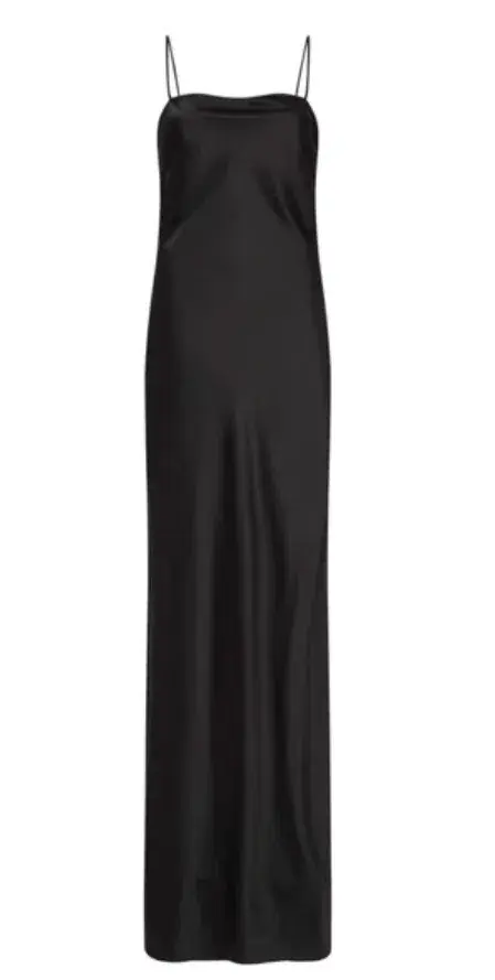 Camilla and Marc Miranda Square Neck Satin Maxi Dress Black Size 6 for rent on The Volte - main image