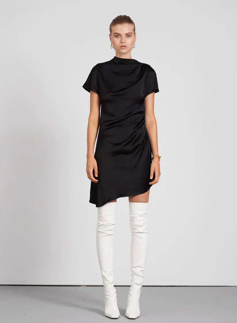 Anna Quan Macey Mini Dress Ebony Size 8 for rent on The Volte - main image