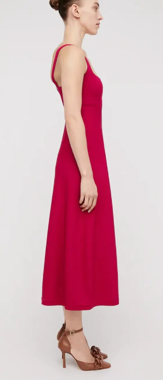 Scanlan Theodore Crepe Knit Square Neck Dress in Raspberry Size S / Au 8 for rent on The Volte - main image
