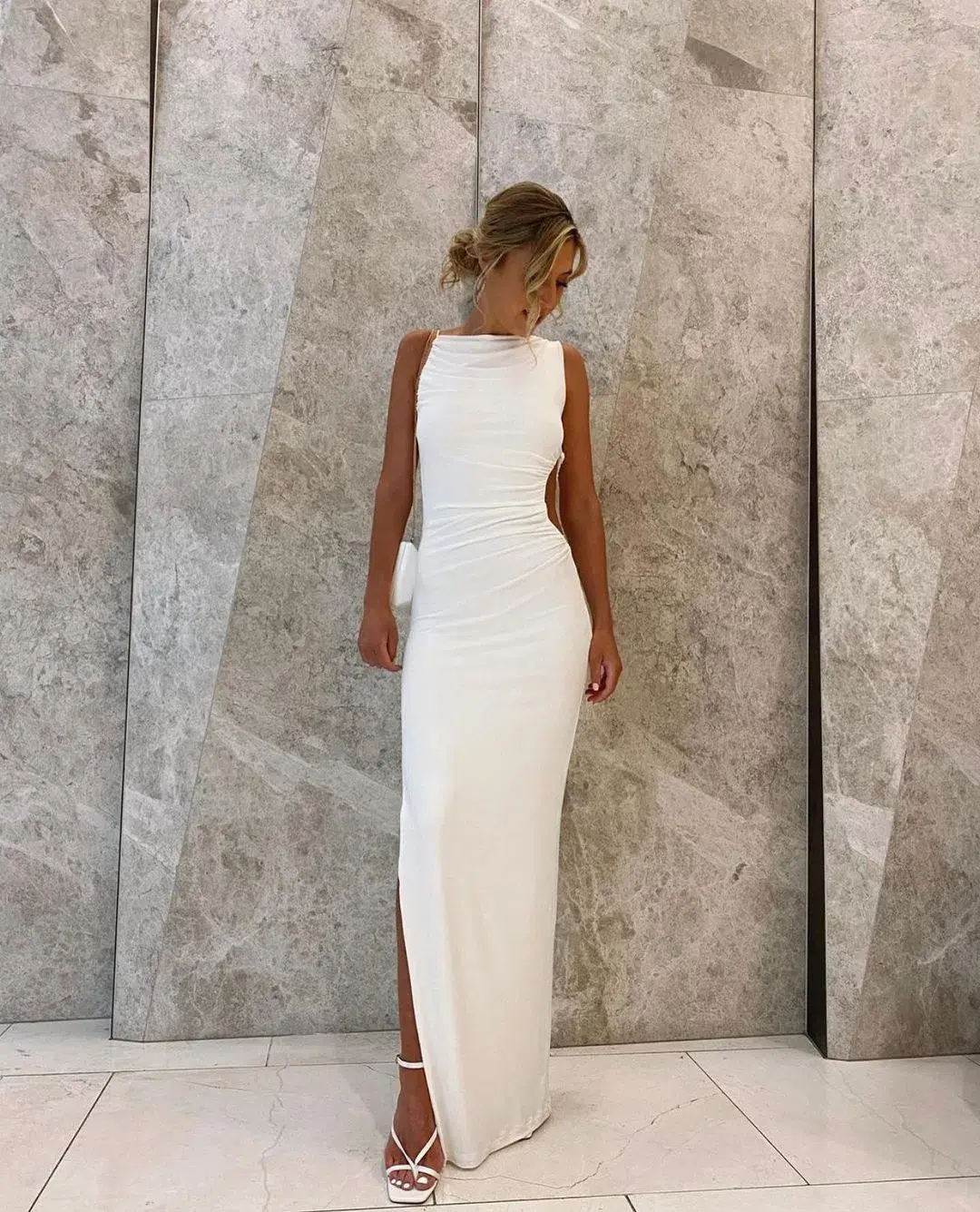 Effie Kats Rae Gown White Size 8 for rent on The Volte - main image