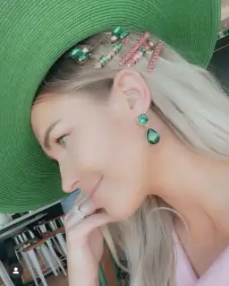 Morgan & Taylor Macy Boater hat in Green for rent on The Volte - image 3