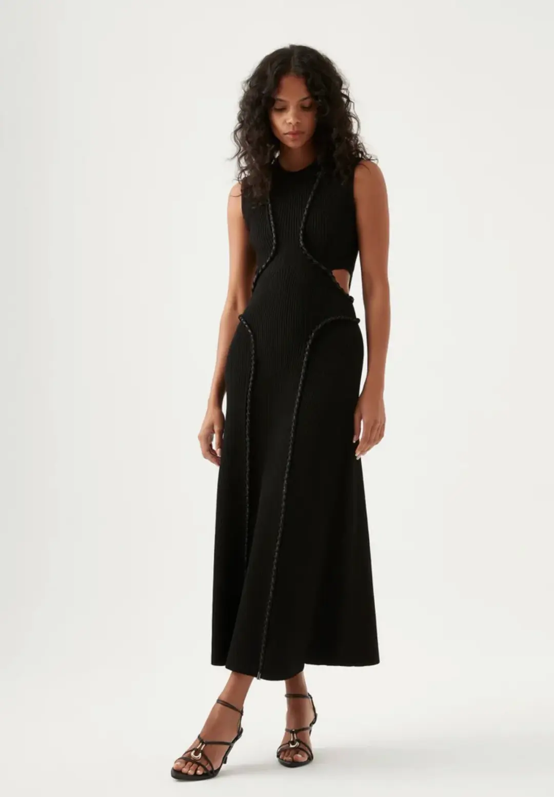 AJE Arp Cut Out Midi Dress Black Size S / Au 8 for rent on The Volte - main image