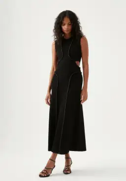 AJE Arp Cut Out Midi Dress Black Size S / Au 8 for rent on The Volte - image 1