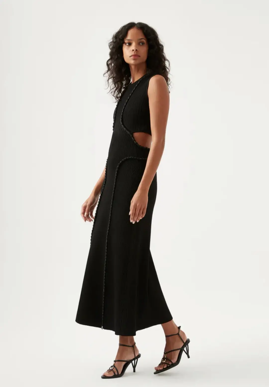 AJE Arp Cut Out Midi Dress Black Size S / Au 8 for rent on The Volte - main image