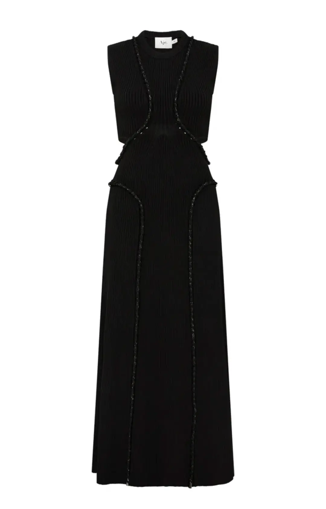 AJE Arp Cut Out Midi Dress Black Size S / Au 8 for rent on The Volte - main image