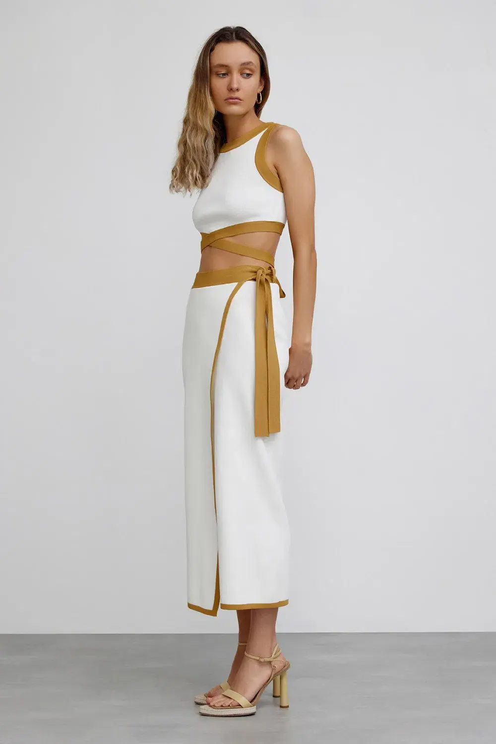 Significant Other Anna Skirt & Top Set Cream with Almond Bind Size 10 for rent on The Volte - main image