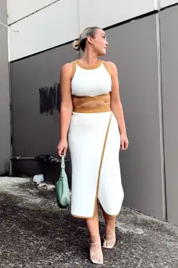 Significant Other Anna Skirt & Top Set Cream with Almond Bind Size 10 for rent on The Volte - image 4