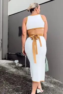 Significant Other Anna Skirt & Top Set Cream with Almond Bind Size 10 for rent on The Volte - image 5