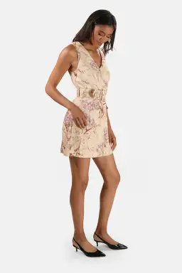 Zimmermann Sabotage Belted Mini Dress Cream Wisteria Size 0/Au 8 for rent on The Volte - image 2
