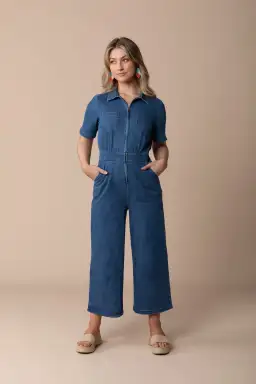 Frock Me Out Denim Freestyler Jumpsuit Vintage Wash Size 18 for rent on The Volte - image 1