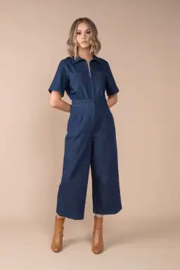 Frock Me Out Denim Freestyler Jumpsuit Dark Indigo Size 18 for rent on The Volte - image 1