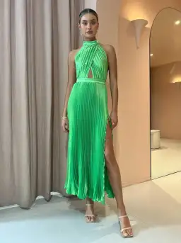 L'Idee Renaissance Dress Neon Lime Size AU 8