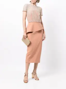 Rachel Gilbert Cole Midi Dress Terracotta Nude Size 14 for rent on The Volte - image 2