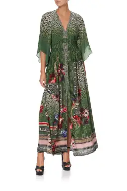 Camilla Tales of Time Long Dress with Smocked Waist Print
Size S / Au 10