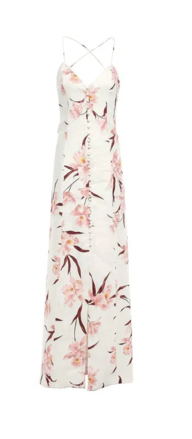 Zimmermann Corsage Linen Maxi Slip Dress Floral Size 2 / AU 12 for rent on The Volte - main image