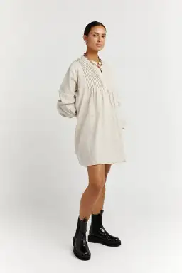 Dissh India Linen Mini Dress Natural Size 6 for rent on The Volte - image 2