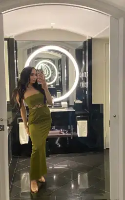 Christopher Esber Strapless Infinity Looptie Dress Green Size 6 for rent on The Volte - image 1