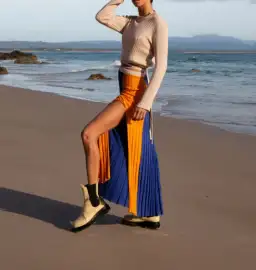 Andean Collective Tri Colore Skirt & Lara Tie Top Set Cream/Tri Colore Size 8 for rent on The Volte - image 2