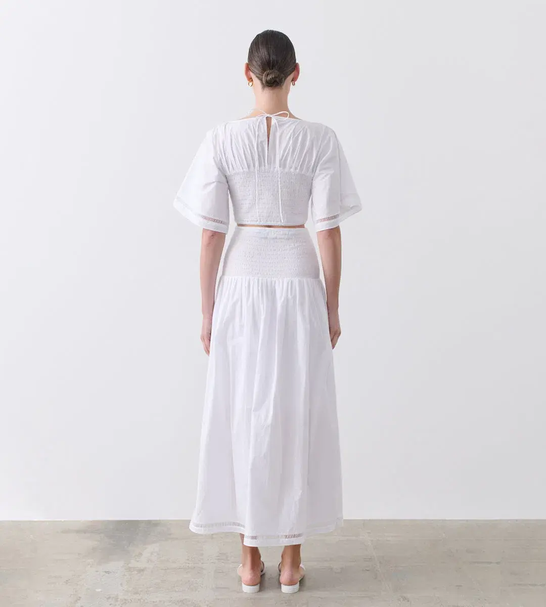 Joslin Yoko Cotton Skirt/Dress in Optical White Size 10 for rent on The Volte - main image
