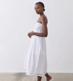 Joslin Yoko Cotton Skirt/Dress in Optical White Size 10 for rent on The Volte - image 2