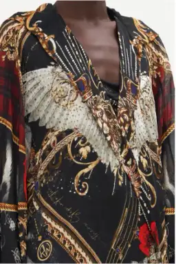 Camilla X Robbie Williams Oversized Robe Do I Entertain You Dress Print One Size for rent on The Volte - image 2