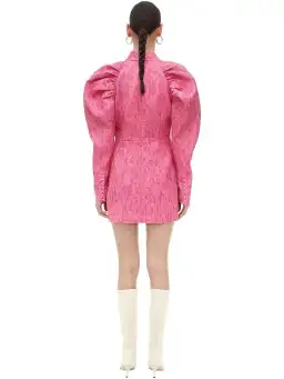 Rotate by Birger Christensen Pink Carnation Puff Sleeve Size 8 for rent on The Volte - image 5