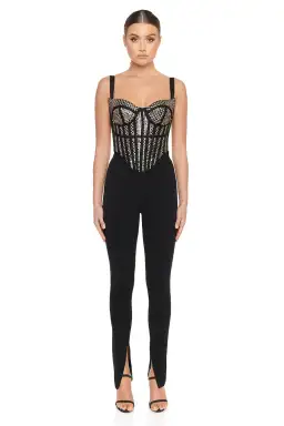 Eliya the Label The Zayna Corset Top Black/Silver Sequin Size XS/AU 6 for rent on The Volte - image 1