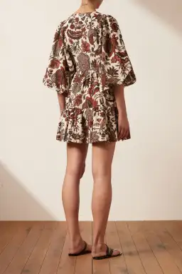 Shona Joy Catalina Plunged Neck Balloon Sleeve Mini Dress Print Size 8 for rent on The Volte - image 3