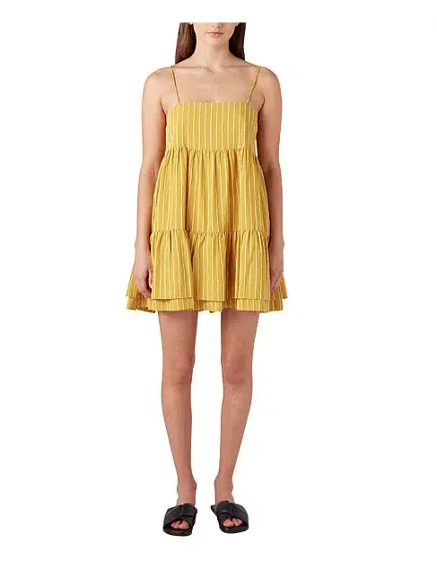 Camilla And Marc Pollino Stripe Dress Yellow Size 6 for rent on The Volte - main image