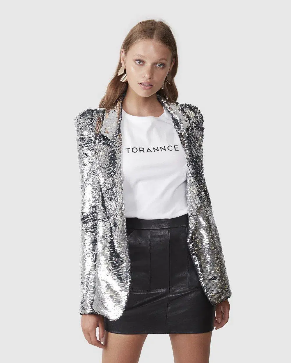 Torannce Shine Bright Jacket Silver Size 6 for rent on The Volte - main image