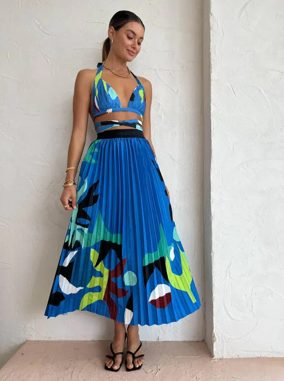 Manning Cartell Curtain Of The Moon Bralette and Skirt Set Mutli Size 8 - Image 1