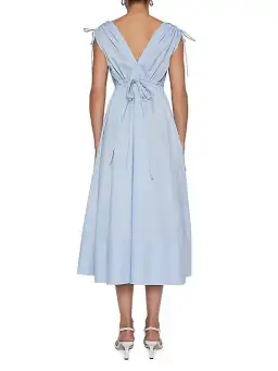 Scanlan Theodore Parachute Cotton Drawstring Midi Dress Blue Size 6 for rent on The Volte - image 3