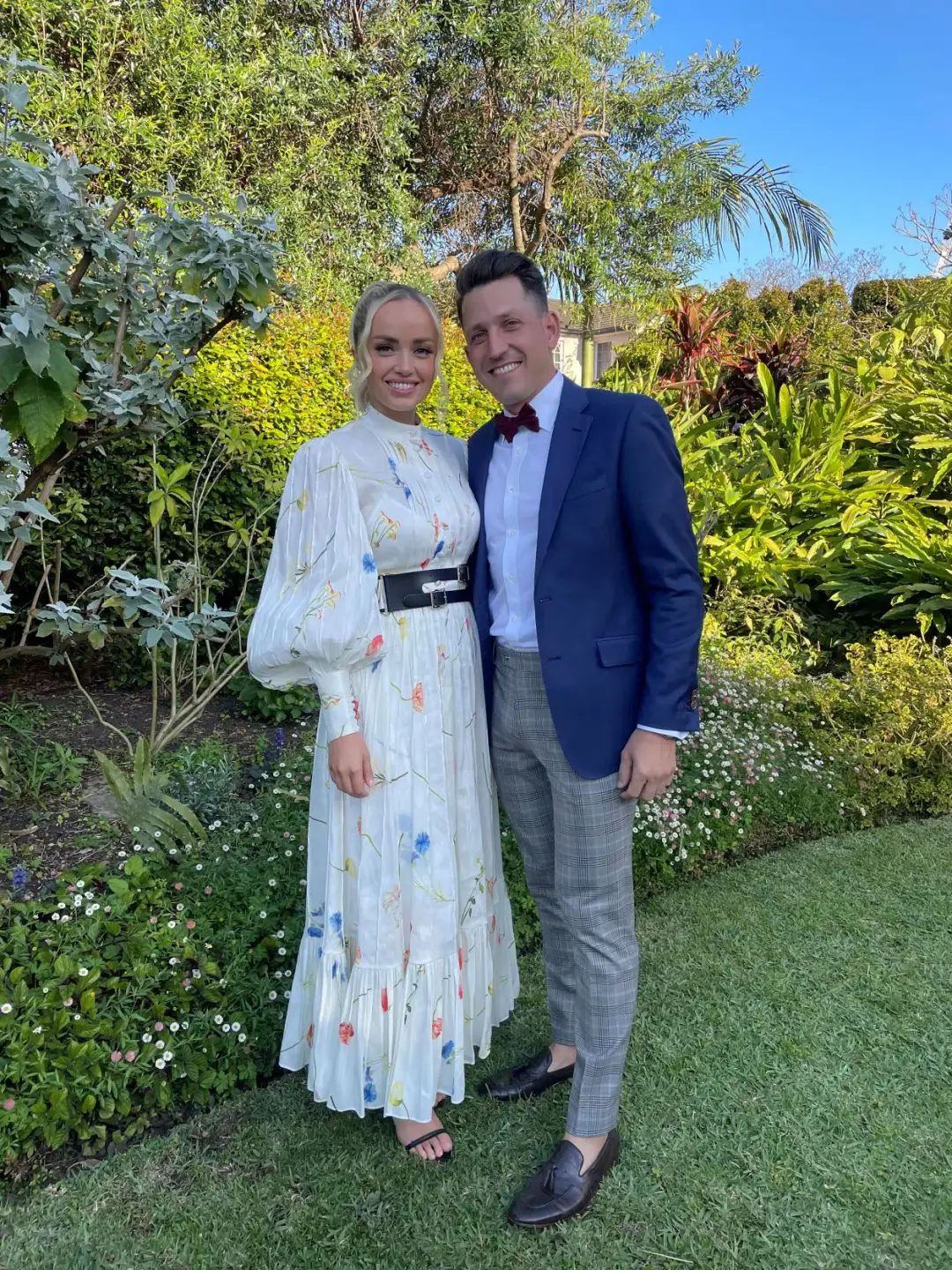 Leo Lin The Fields Silk Linen Dress White Size 8 for rent on The Volte - main image