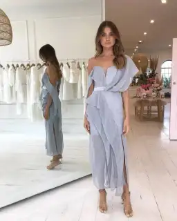 Acler Leonie Asymmetrical Dress Glacier Size 8 for rent on The Volte - image 2