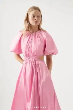 Aje Capucine Puff Sleeve Midi Dress Pink Size 6 / XS for rent on The Volte - image 4