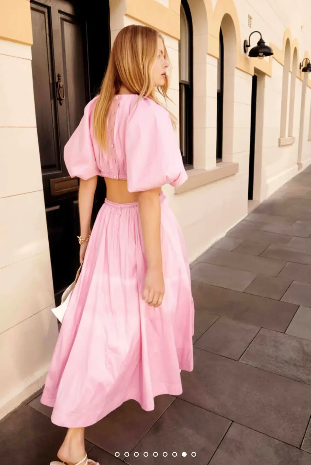 Aje Capucine Puff Sleeve Midi Dress Pink Size 6 / XS for rent on The Volte - main image