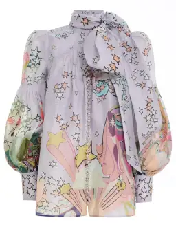 Zimmermann Concert Necktie Blouse Print Size 1/Au 10 for rent on The Volte - image 2