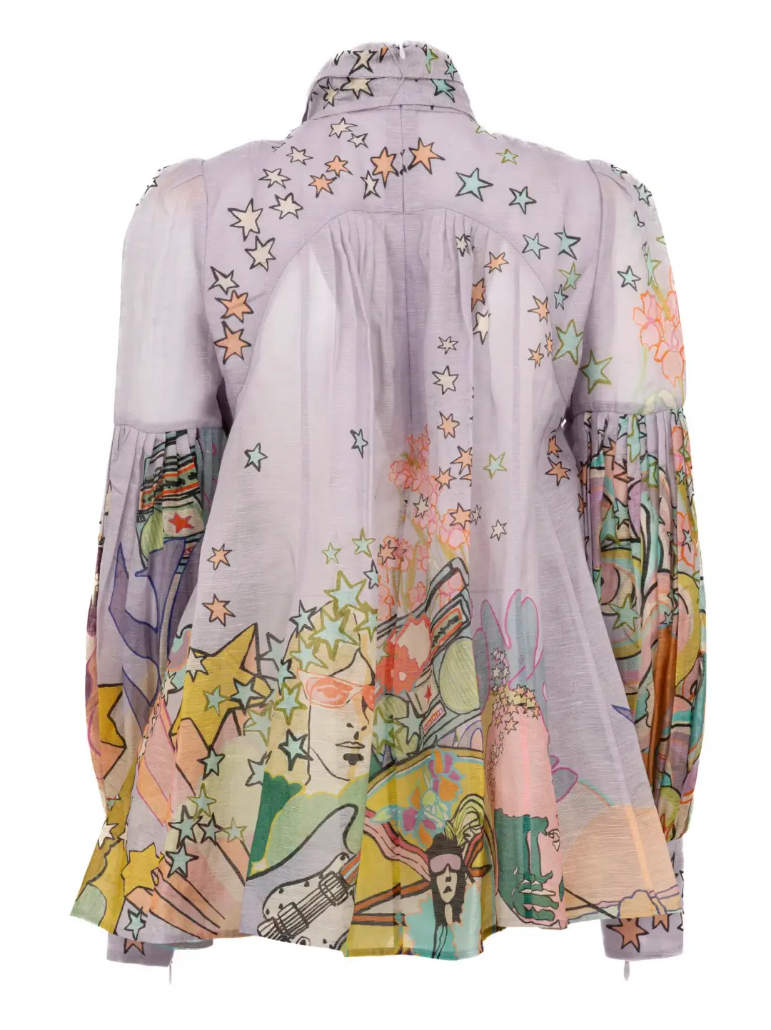 Zimmermann Concert Necktie Blouse Print Size 1/Au 10 for rent on The Volte - main image