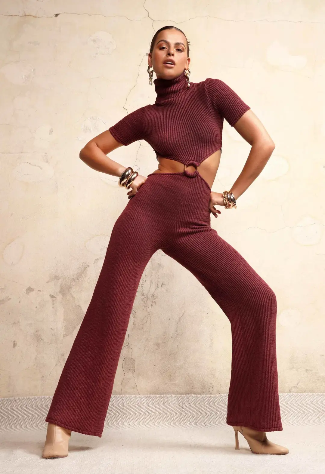 Arcina Ori Lexi Jumpsuit in Wine Size S / AU 8 for rent on The Volte - main image