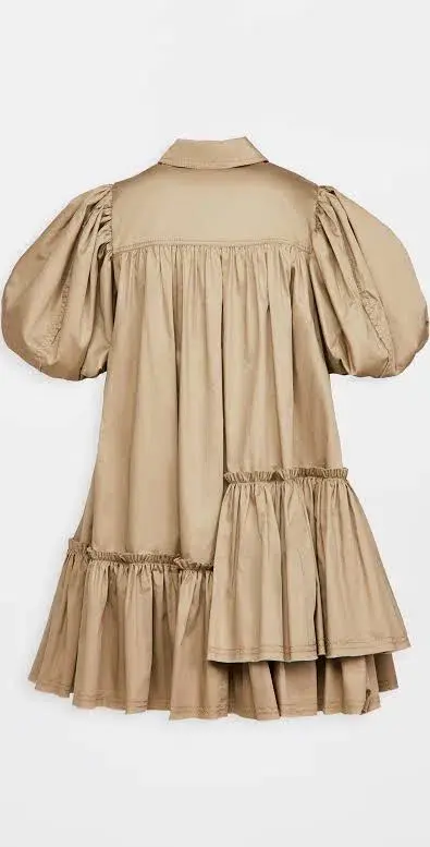 Aje Ambience Shirt Dress Brown Size 8 for rent on The Volte - main image