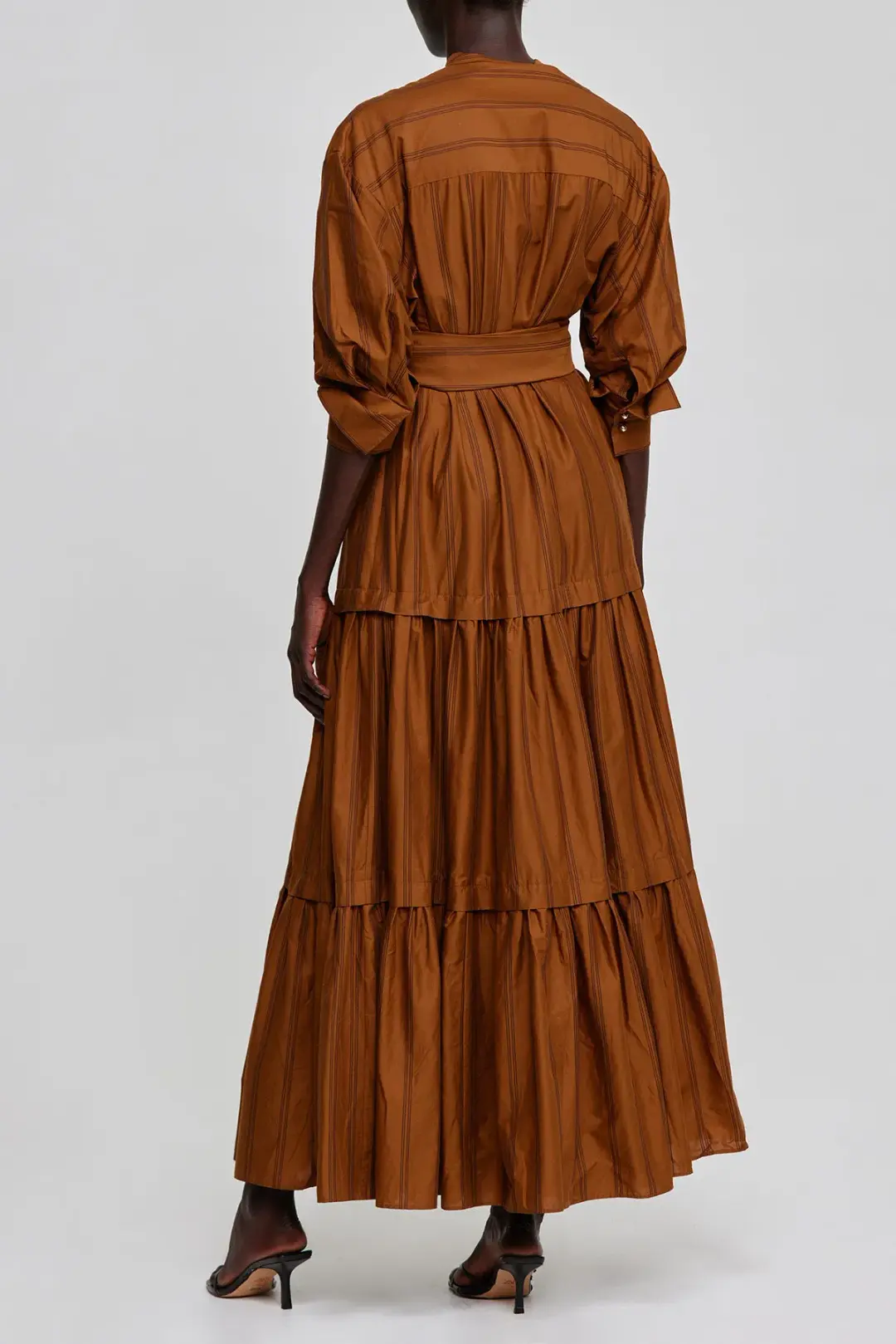 Acler Hugh Maxi Dress Dijon Stripe Size 6 for rent on The Volte - main image