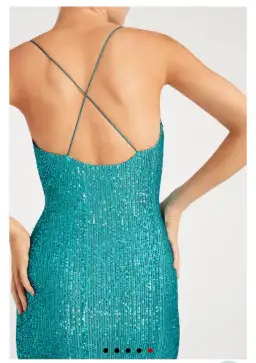 Rebecca Vallance Missing Hours Midi Dress Turquoise Size 8 for rent on The Volte - image 3