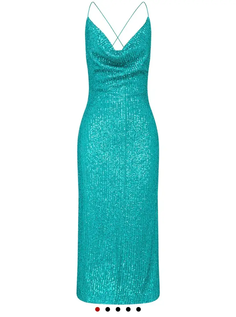 Rebecca Vallance Missing Hours Midi Dress Turquoise Size 8 for rent on The Volte - main image