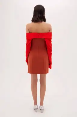 Bianca Spender Crepe Jean Dress Brick Red Size 12 for rent on The Volte - image 2